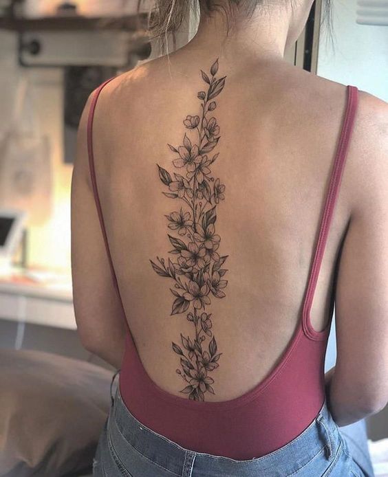 Flower Spine Tattoo Ideas  20 Fanciful Collections  Design Press