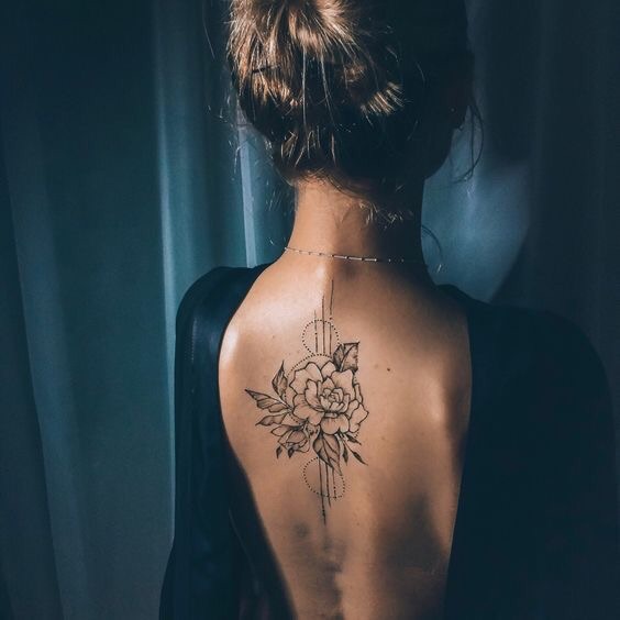 Original spine sentence and lotos flower womens tattoo ideas  Tattoo  Designs for Women