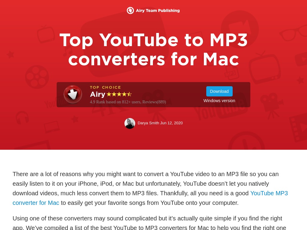 youtube mp3 dönüştürücü for mac