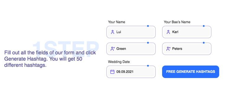#3 Wedding hashtag generator