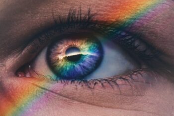 Rainbow Reflected Inside a Human Eye-min