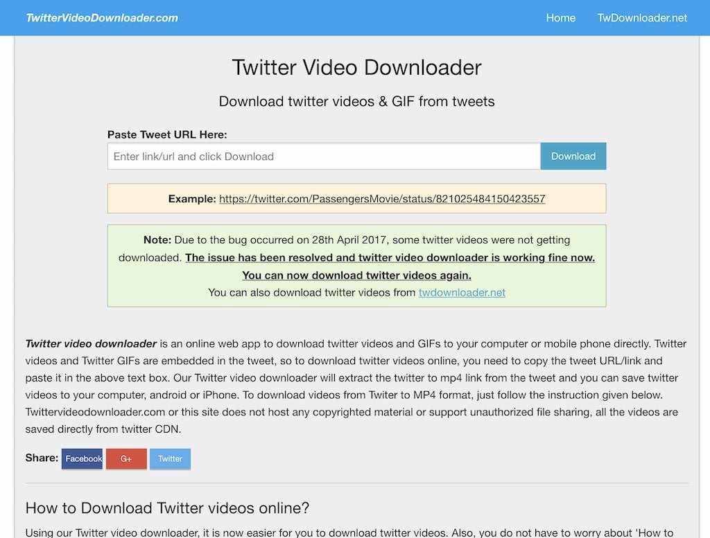 twitter video downloader chrome