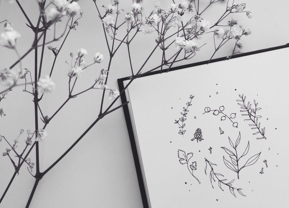 Glitter Sketch Flower Scarf – Gower Gallery